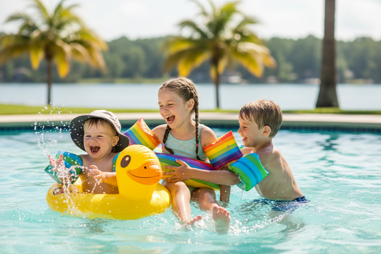 Kids in floaties